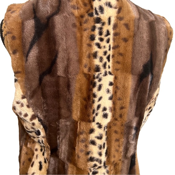 Kate Rosy Faux Fur Neutral Browns Vest sz Medium P - Picture 6 of 6